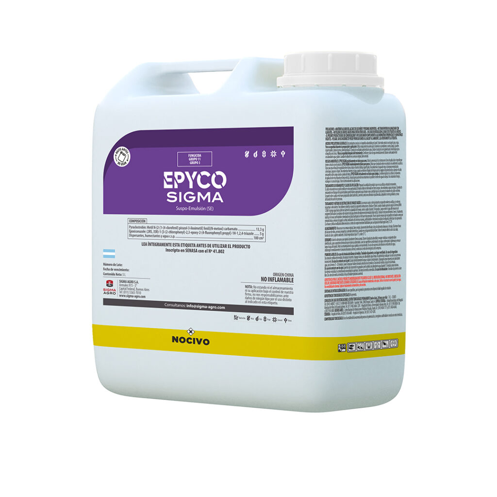 Fungicida Epyco Sigma en presentación de bidón de 5 litros